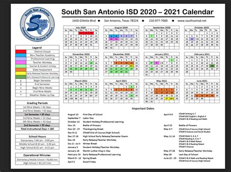Southsan Isd Calendar
